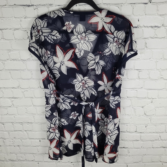 SEASIDE BEACHWEAR | floral sheer bathing swim suit coverup - Picture 3 of 5